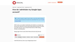 How do I administer my Google Apps account? – Help Centre - Crucial