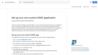 Set up your own custom SAML application - G Suite ... - Google Support