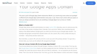 Creating a Custom URL for Your Google Apps Domain - BetterCloud ...