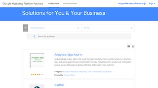 Apps Google Marketing Platform Partners