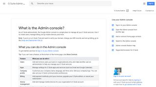 What is the Admin console? - G Suite Admin Help - Google Support