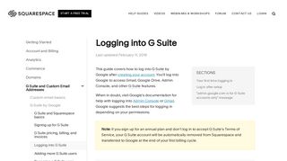 Logging into G Suite – Squarespace Help