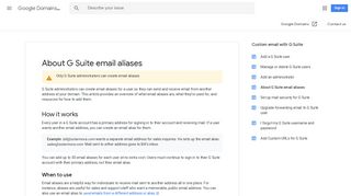About G Suite email aliases - Google Domains Help - Google Support