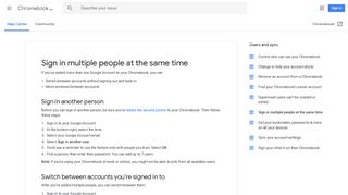 Sign in multiple people at the same time ... - Google Support