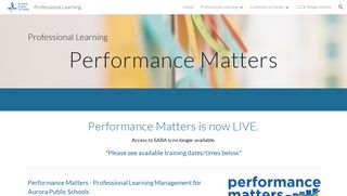 Professional Learning - Performance Matters - Google Sites