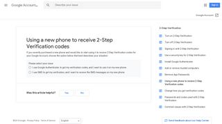 Using a new phone to receive 2-Step Verification codes - Google ...