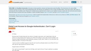 [Help] Lost Access to Google Authenticator, Can't Login - Getting ...