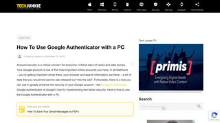 How To Use Google Authenticator with a PC - TechJunkie