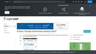 Is there a Google Authenticator desktop client? - Super User