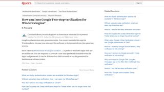 How to use Google Two-step verification for Windows logins - Quora
