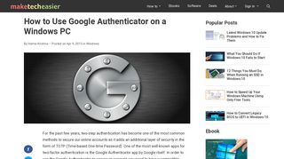 How to Use Google Authenticator on a Windows PC - Make Tech Easier