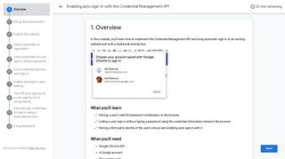 Enabling auto sign-in with the Credential ... - Google Codelabs