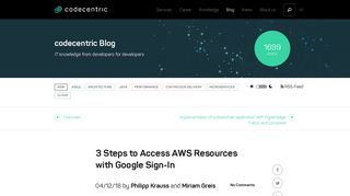 3 Steps to Access AWS Resources with Google Sign-In - codecentric ...