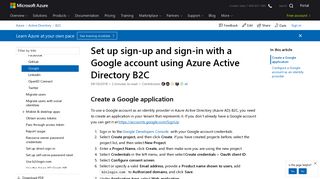 Set up sign-up and sign-in with a Google account using Azure Active ...