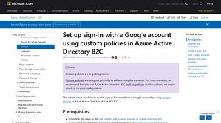 Set up sign-in with a Google account in Azure Active Directory B2C ...