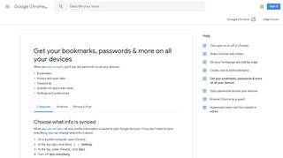 Get your bookmarks, passwords & more on all your ... - Google Support