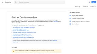 Partner Center overview - Books Help - Google Support