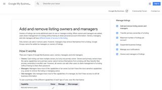 Add and remove listing owners and managers - Google My Business ...