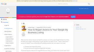 How to Regain Access to Your Google My Business Listing - googleen ...
