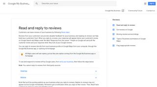 Read and reply to reviews - Google My Business Help - Google Support