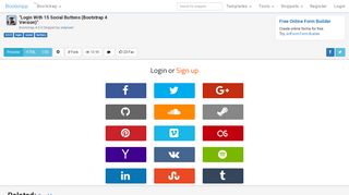 Bootstrap Snippet Login With 15 Social Buttons (Bootstrap 4 Version ...