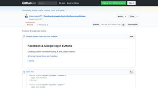 Facebook & Google login buttons · GitHub