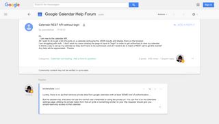 Calendar REST API without login - Google Product Forums