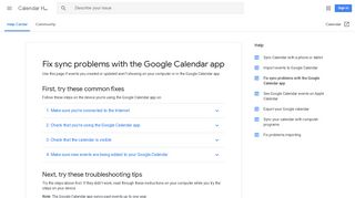 Fix sync problems with the Google Calendar app - Android - Calendar ...