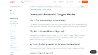 Common Problems with Google Calendar - Integration Help & Support ...