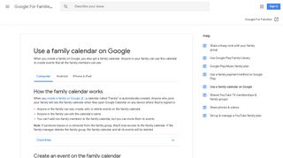 Use a family calendar on Google - Computer - Google For Families Help