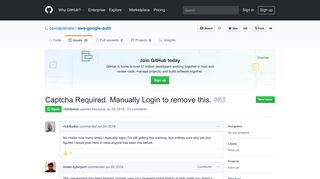 Captcha Required. Manually Login to remove this. · Issue #83 ... - GitHub