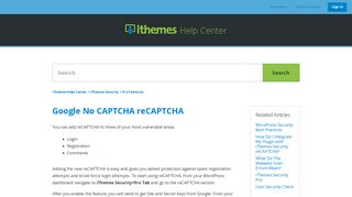 Google No CAPTCHA reCAPTCHA – iThemes Help Center