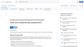 Take the Fundamentals assessment - Google Ads Help