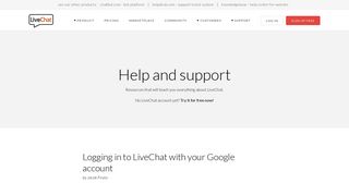 Logging in with Google account - LiveChat