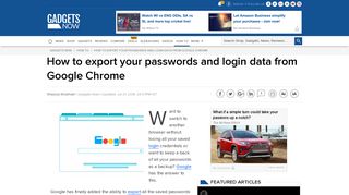 How to export your passwords and login data from Google Chrome ...