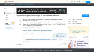 Implementing facebook login in a Chrome extension - Stack Overflow