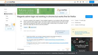 Magento admin login not working in chrome but works fine for ...