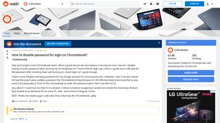 How to disable password for login on Chromebook? : chromeos - Reddit