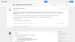 Chrome Sign-In Problems - Google Product Forums
