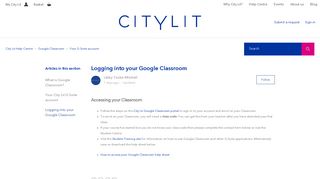 Logging into your Google Classroom – City Lit Help Centre