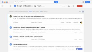Report an Issue - Google Product Forums
