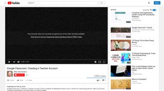 Google Classroom: Creating a Teacher Account - YouTube