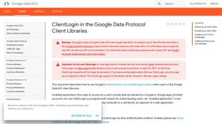 ClientLogin in the Google Data Protocol Client Libraries | Google ...