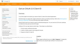Get an OAuth 2.0 Client ID | Google Fit | Google Developers