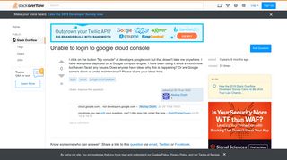 Unable to login to google cloud console - Stack Overflow