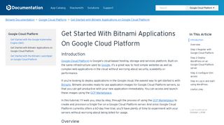Get Started with Bitnami Applications on Google Cloud Platform