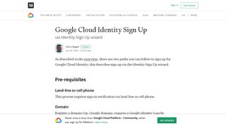 Google Cloud Identity Sign Up – Google Cloud Platform - Community ...