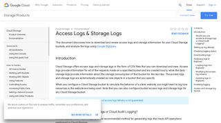 Access Logs & Storage Logs | Cloud Storage | Google Cloud