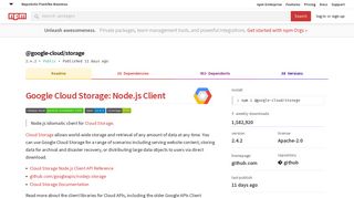 @google-cloud/storage - npm