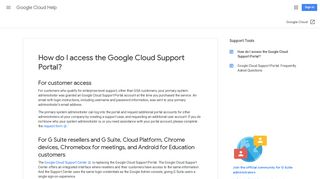 How do I access the Google Cloud Support Portal? - Google Cloud Help